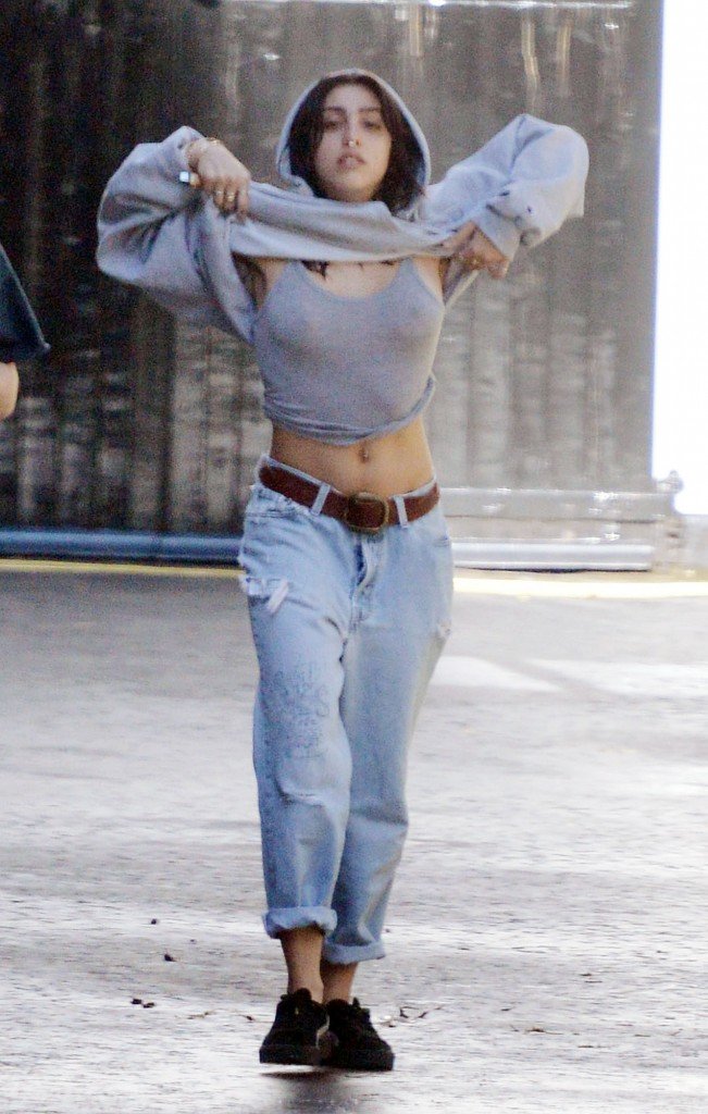 20 Jun 2016 - London - uk **PREMIUM EXCLUSIVE - MUST CALL FOR PRICING ** ** STRICT WEB EMBARGO UNTIL 17:00 GMT ON SUNDAY 26th JUNE, 2016 ** Lourdes proves she is her mothers daughter by stepping out braless on a mixed weather day in London with her friends.  BYLINE MUST READ : XPOSUREPHOTOS.COM ***UK CLIENTS - PICTURES CONTAINING CHILDREN PLEASE PIXELATE FACE PRIOR TO PUBLICATION *** **UK CLIENTS MUST CALL PRIOR TO TV OR ONLINE USAGE PLEASE TELEPHONE 44 208 344 2007**
